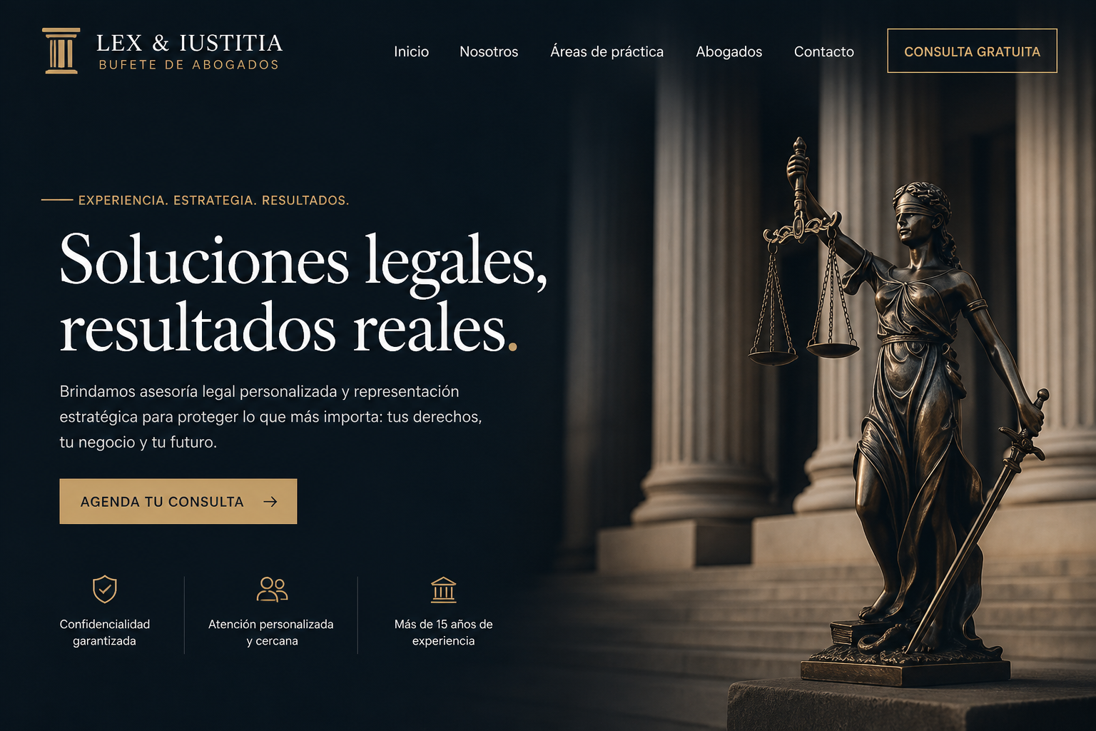 Ejemplo de landing page para servicios profesionales